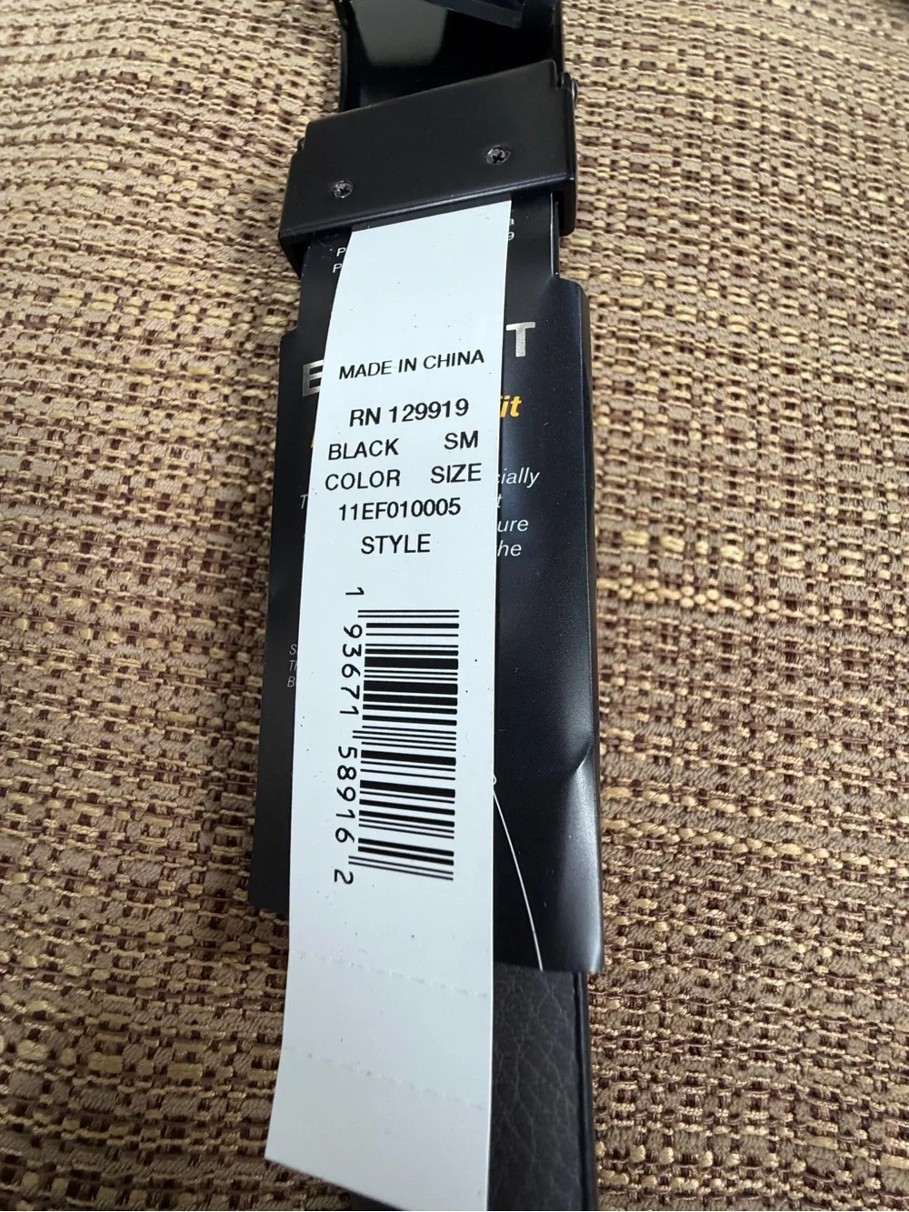 Exact Fit Men's Black Dress Belt Pressure-Lock Buckle Adjustable S 30-32